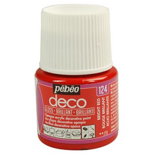 Farba Pebeo Deco Błyszcząca 45ml, Czerwona/124 Bright Red